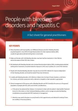GP factsheet on bleeding disorders and hep C