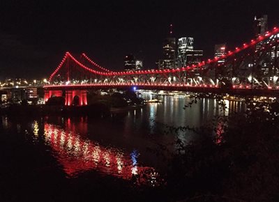 Storey Bridge Brisbane red