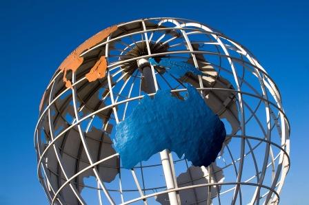 Globe of the world with Australia. Photo by dlritter, FreeImages