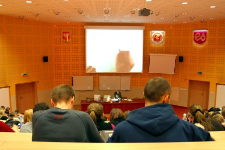 university students at a lecture