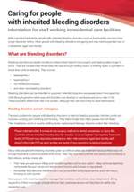Caring for people with inherited bleeding disorders factsheet