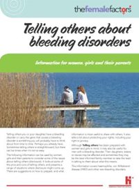 Telling others about bleeding disorders cover