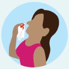 woman with a nosebleed