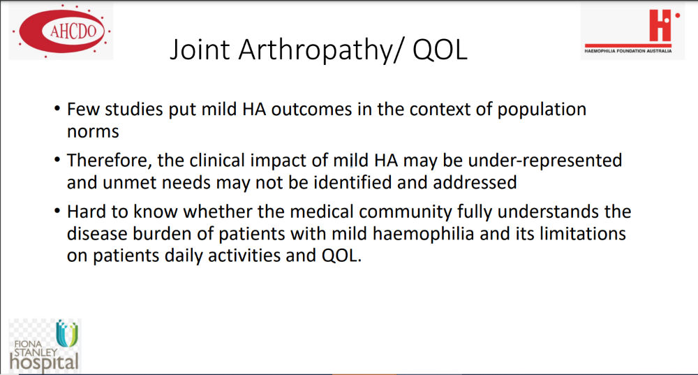 Joint arthropathy and quality of life